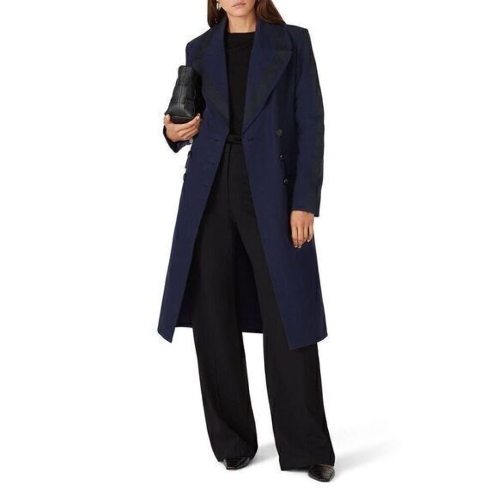 VICTOR ALFARO COLLECTIVE Navy Double Breasted Coat